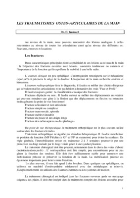 traumatismes complexes de la main Book