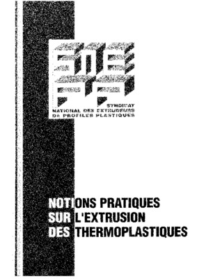 extrusion des thermoplastiques pdf Book