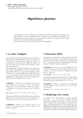 exercice corriges sur les algorithmes dpr et glouton Book