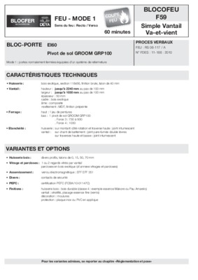 bloc portes bois va et vient sur pivot Book