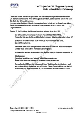 liste de code pour vcds Book