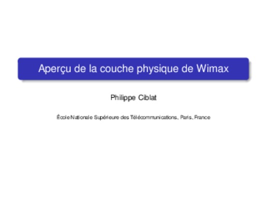 couche physique wimax Book