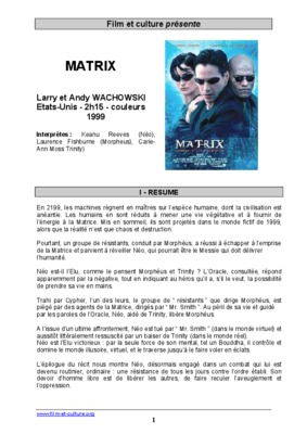 memoire cinema matrix Book