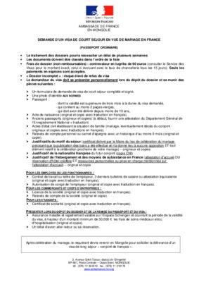 visa de mariage Book