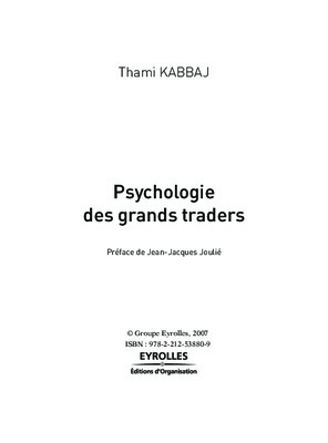 psychologie des grands traders Book