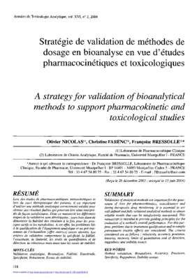 guide de validation des methodes de dosage biologique %3D validation of methods of biological dosages Book