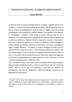 du partenariat au travail en reseau un changement de regard en travail social evelyne simondi Book
