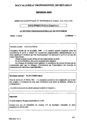 corrige bac pro session 2005 mathematique secretariat Book