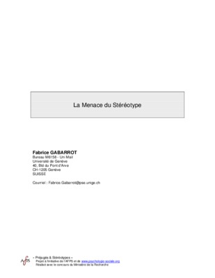 prejuges et stereotype Book