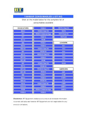 yanmar 3tn84e parts manual Book