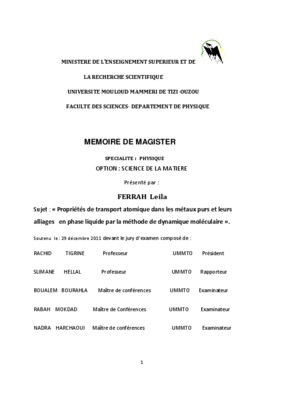 sujet du magister a tizi ouzou Book