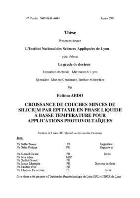epitaxie en phase liquide l p e Book