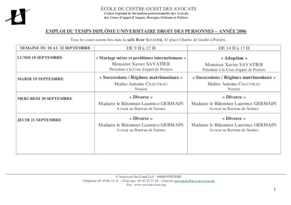 emploi du temps droit orleans Book