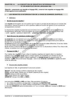 chapitre 10 la conception de requetes Book