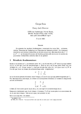 cour de corps fini Book