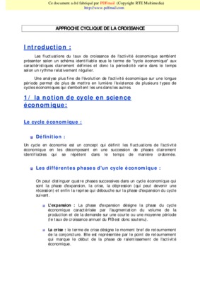 introduction au cycle economique Book