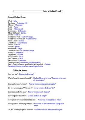 dictionnary phrasebook french medical terms Book