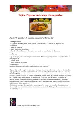 recette tajine agneau Book