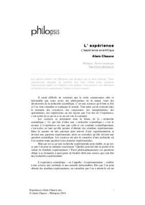 experience scientifique Book