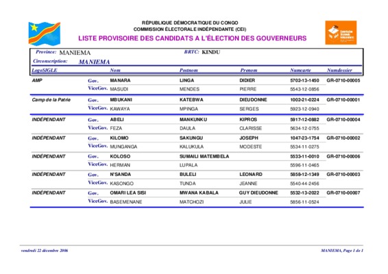 liste provisoire des candidats nationaux Book