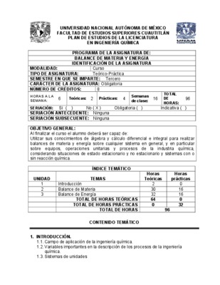 aef 1004 balance de materia y energia Book