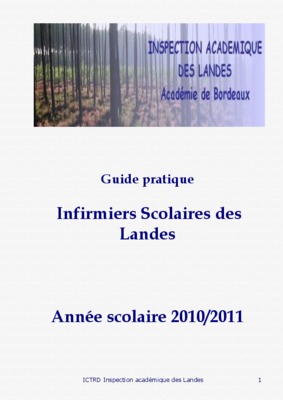 infirmiaires scolaire des landes Book