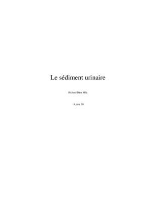 sediment urinaire Book