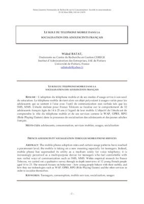 re socialisation des adolescents Book