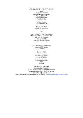 cabaret theatre Book