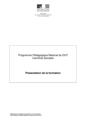 programme pedagogique national dut carrieres sociales Book