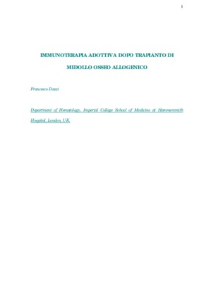 tesi di laurea paziente sottoposto al trapianto di midollo osseo Book
