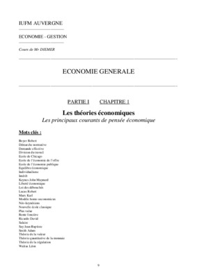 cours de mr diemer economie generale Book