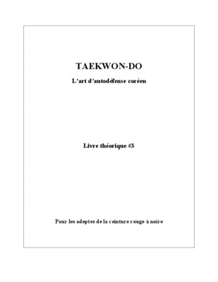 taekwon do Book
