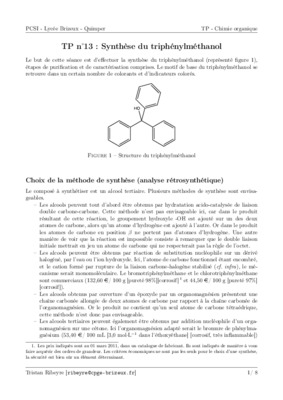 preparation du triphenylmethanol Book