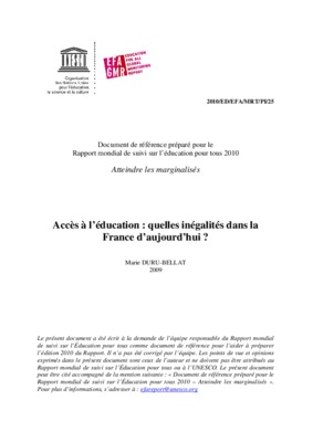 les inegalites dans le droit a l education Book