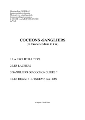sangliers cote d_or Book
