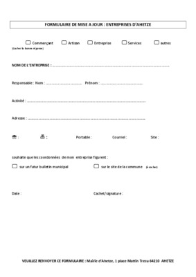 formulaire de mise a jour c 20 Book