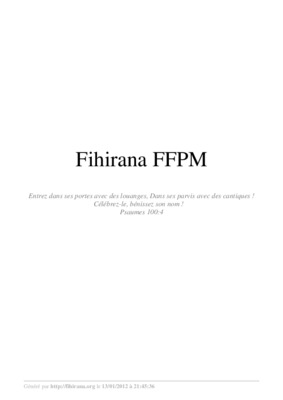 fihirana tiona ffpm Book