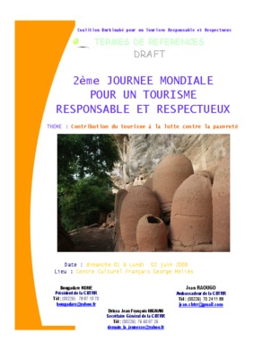 dossier de presentation de projet de la journee mondiale de tourisme responsable Book