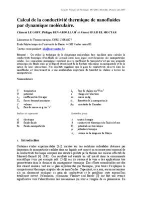 conductivite thermique des nanofluides Book