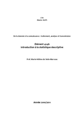 le statistique descriptif Book