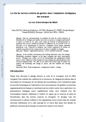 le role de l_intelligence economique dans le controle de gestion Book