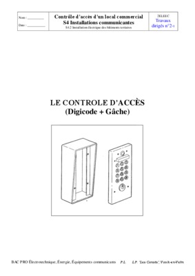 schema pour digicode de gache a securite positive Book