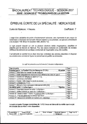 corrige bc stg epreuve ecrite specialite antille juin 2007 Book