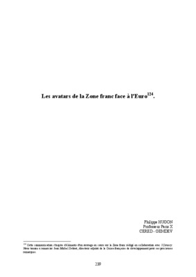 zone franc cfa Book