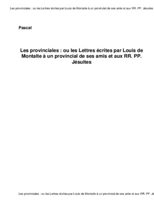 provinciales Book