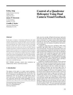 quadrotor helicopter flight dynamics and control theory and experiment Book