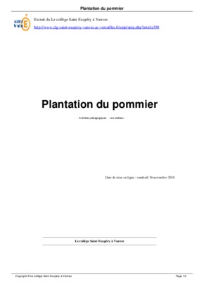 plantation du pommier Book