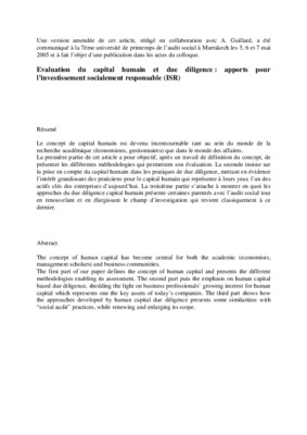 evaluation des apports Book