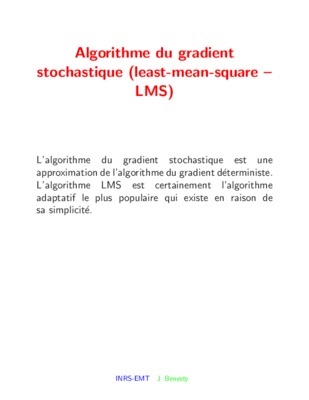 algorithme gradient stochastique Book